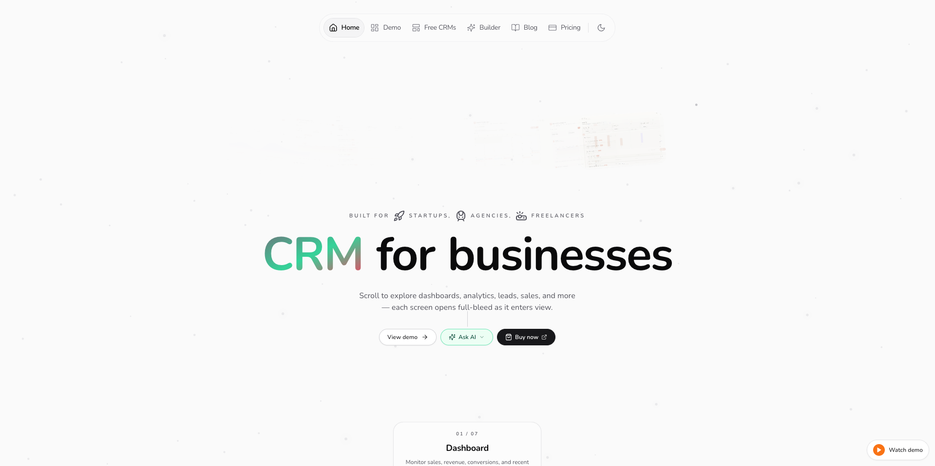 CRM, CMS, Admin for Businesses